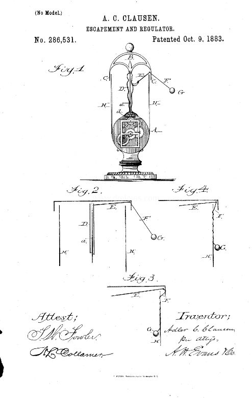 Flying pendulum escapement patent