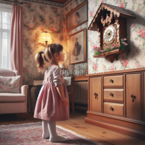 Niña mirando reloj